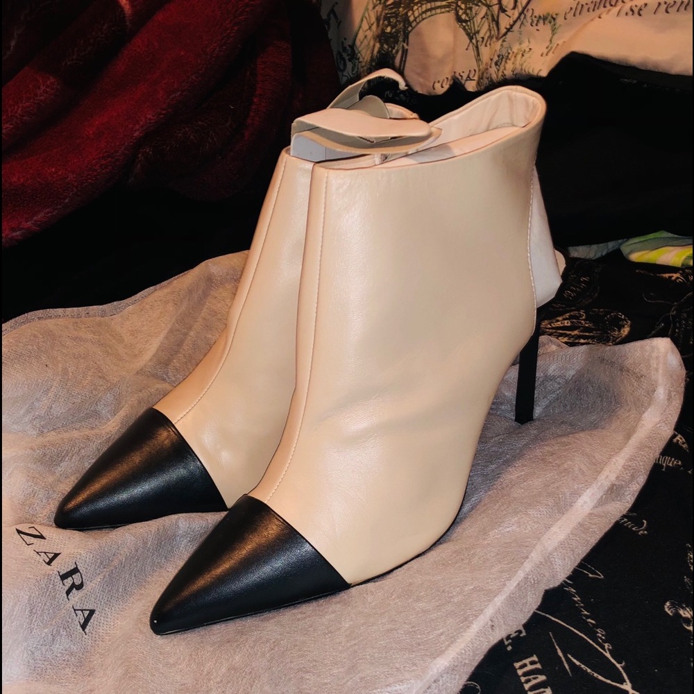 Zara two tone sling back booties